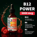 Vitamin B12 And B6 Liquid Drops, B12 Sublingual Vitamin B Complex - B 12 Vitamin 5000mcg - B12 Methylcobalamin For Energy, Brain, And Heart Support With 27,200 Mcg, Raspberry - Default Color