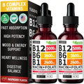 Vitamin B12 And B6 Liquid Drops, B12 Sublingual Vitamin B Complex - B 12 Vitamin 5000mcg - B12 Methylcobalamin For Energy, Brain, And Heart Support With 27,200 Mcg, Raspberry - 2 Pack