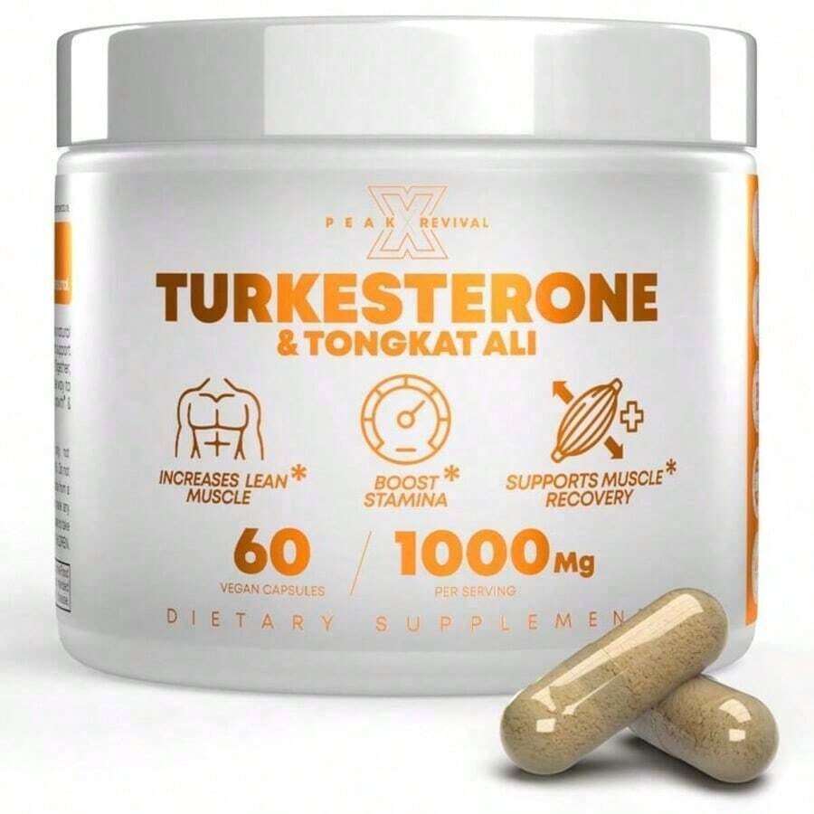 Peak Revival-X Turkesterone + Tongkat Ali + Colostrum – Testosterone, Muscle Growth & Energy Support – 60 Capsules - 2bottle