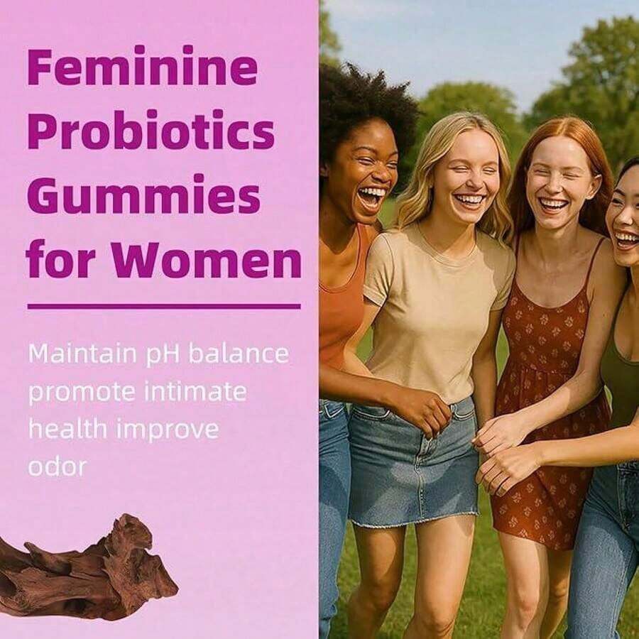 LEEFAR Women's Probiotic Gummies With Slippery Elm - Tropical Pineapple Flavor For PH Balance Digestive & Immune Health - 60 Gummies Per Pack - 3PC
