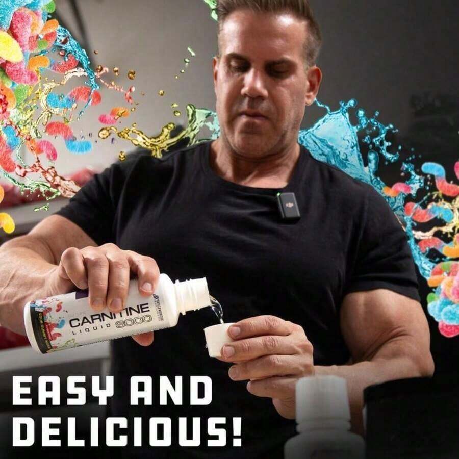 Cutler Nutrition Carnitine Liquid 3000 -  Sweet And Sour Flavor Body Supplement For Fitness & Health - Optimum Vitamin & Dietary Healthcare - 30 Servings - Sour Gummy Worm