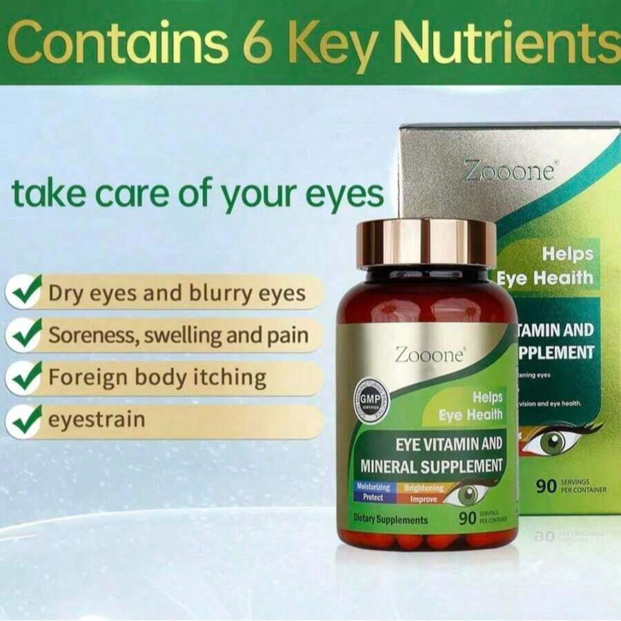 Zooone- Lutein 180 Mg With Zeaxanthin To Support Eye Health, 90 Tablets Fitness Supplement Healthcare Edible Dietary Optimum - Default Color