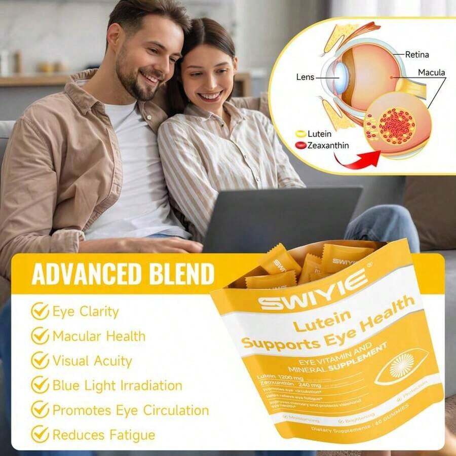 Eye Care Zeaxanthin Astaxanthin Gummies Blue Light Shield Berry 60 - Default Color