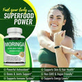 1200mg Moringa Capsules -Pure MoringaPowder For Lmmune, Gut Health Rich In EssentialVitamins, Minerals & Plant Protein TosupportEnergy, Wellness & Vitality 90 Capsules Natural Formula - 3 Bottles