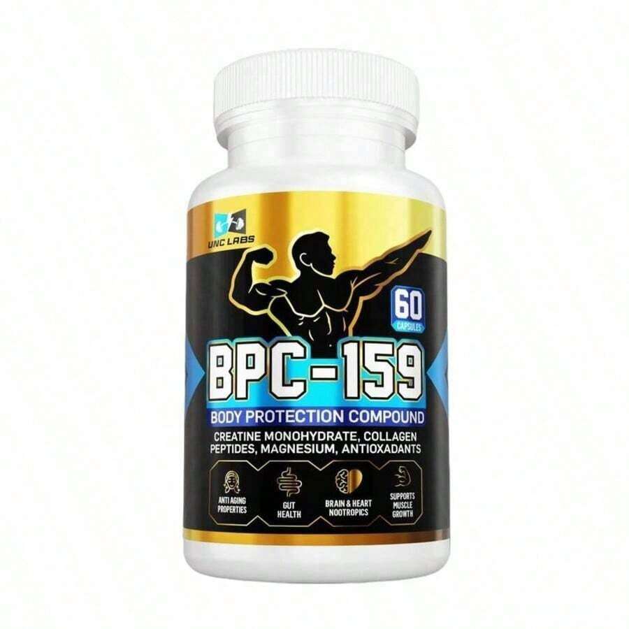 BPC-159 Peptide Capsules- BPC-157 Blend With Creatine Monohydrate, Collagen Peptides & Magnesium Gluten Free |   60 Capsules - One
