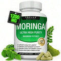 1200mg Moringa Capsules -Pure MoringaPowder For Lmmune, Gut Health Rich In EssentialVitamins, Minerals & Plant Protein TosupportEnergy, Wellness & Vitality 90 Capsules Natural Formula - 3 Bottles