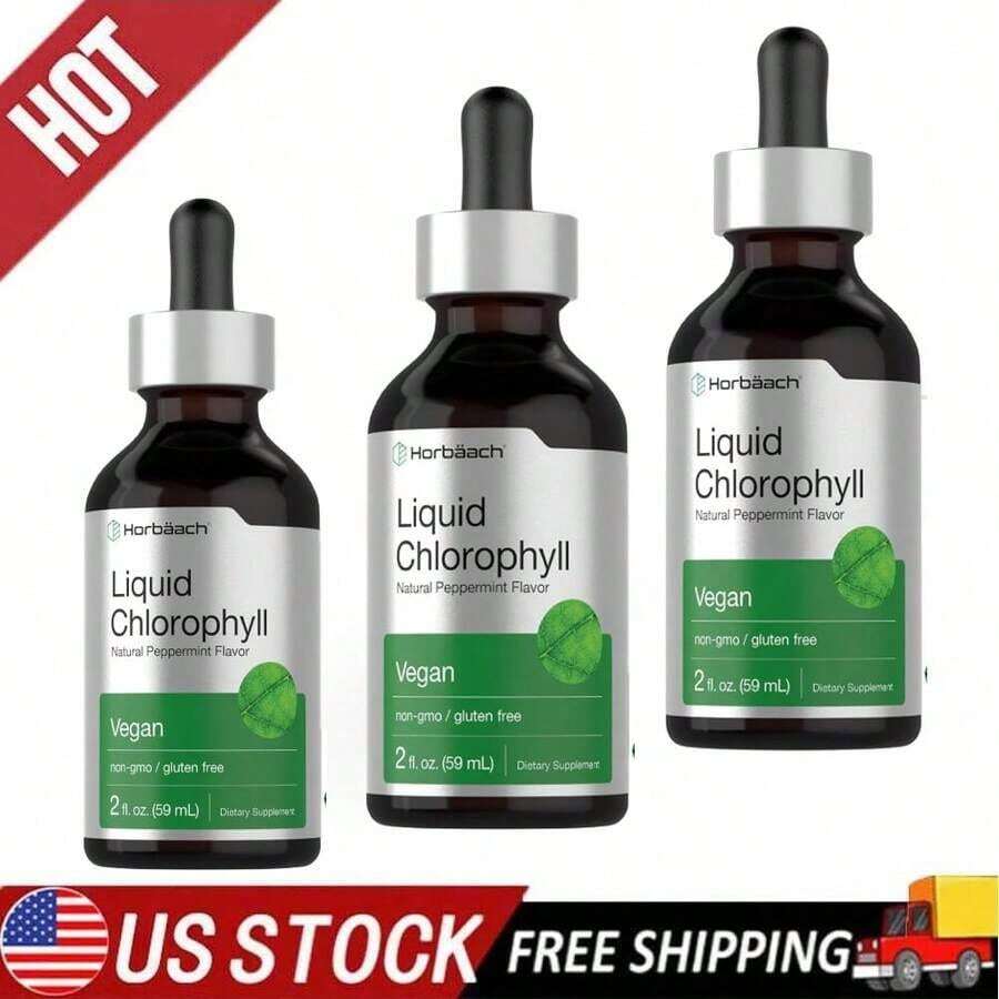 Liquid Chlorophyll Drops With Refreshing Mint |   Concentrated Plant Extract, 2 Oz Bottle - 1
