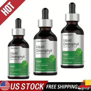 Liquid Chlorophyll Drops With Refreshing Mint |   Concentrated Plant Extract, 2 Oz Bottle - Default Color