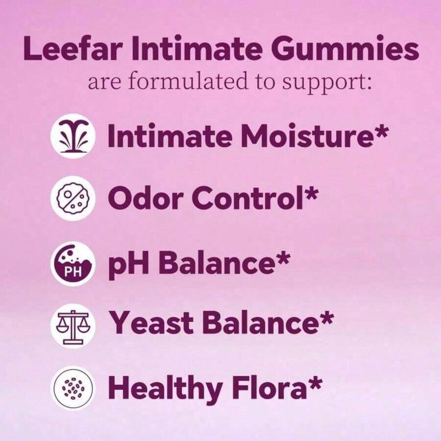 LEEFAR Her Juicy  Feminine Probiotics Gummies- All In One Solution With Slippery Elm And Prebiotics&Lactobacillus Probiotic Blend For Women's PH Balance And Dryness - Hawaiian Pineapple Gummies 60 Count Hawaiian Pineapple Women's Probiotic - One