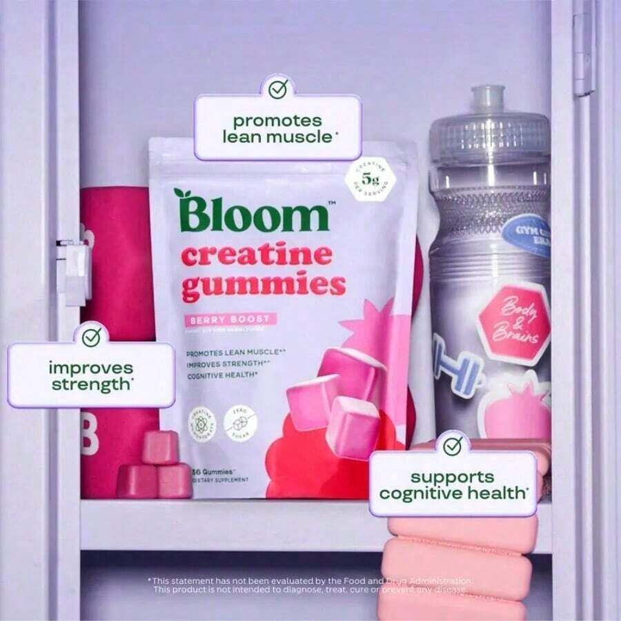 Bloom Nutrition Creatine Gummies - Energy, Cognitive Health & Post-Workout Muscle Recovery Promotes & Muscle Improves - Creatine For Women - Default Color