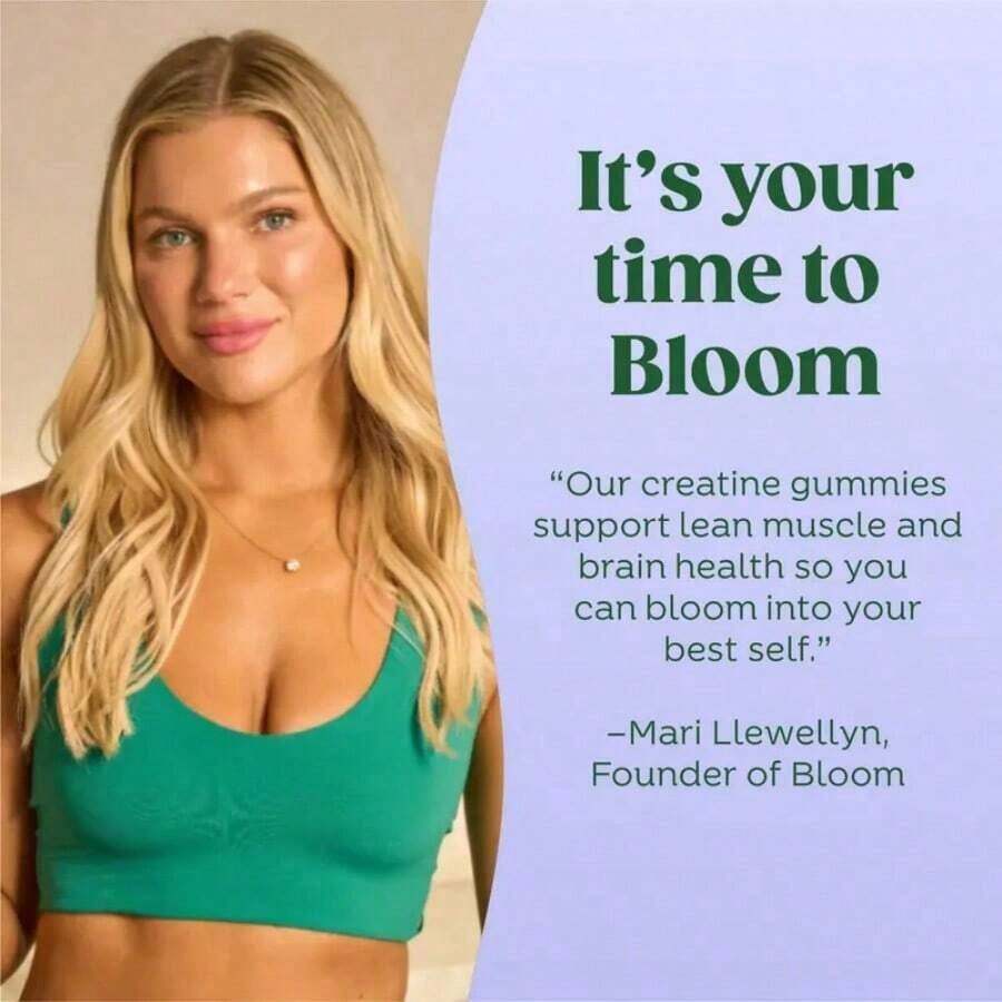 Bloom Nutrition Creatine Gummies - Energy, Cognitive Health & Post-Workout Muscle Recovery Promotes & Muscle Improves - Creatine For Women - 2PCS