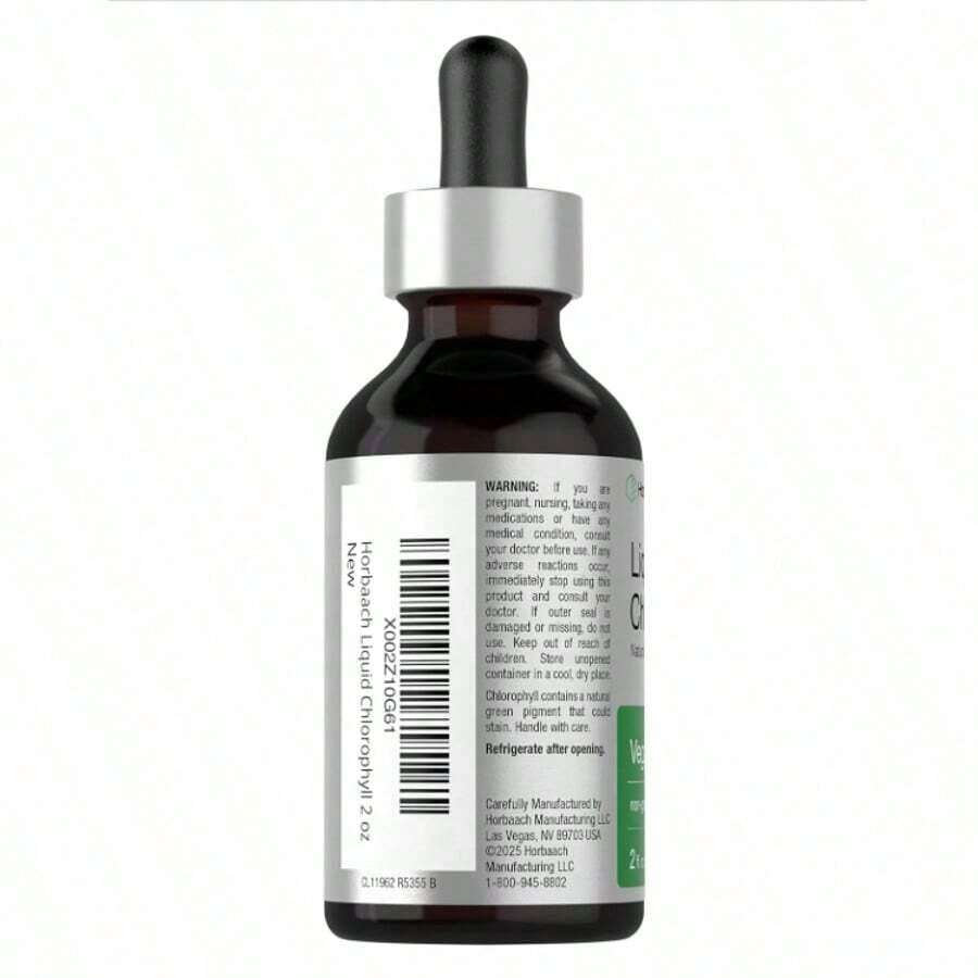 Liquid Chlorophyll Drops With Refreshing Mint |   Concentrated Plant Extract, 2 Oz Bottle - Default Color