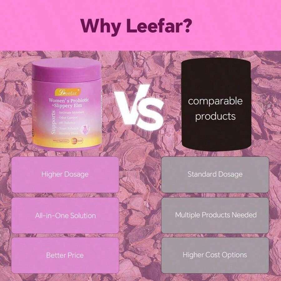 LEEFAR Her Juicy  Feminine Probiotics Gummies- All In One Solution With Slippery Elm And Prebiotics&Lactobacillus Probiotic Blend For Women's PH Balance And Dryness - Hawaiian Pineapple Gummies 60 Count Hawaiian Pineapple Women's Probiotic - Default Color