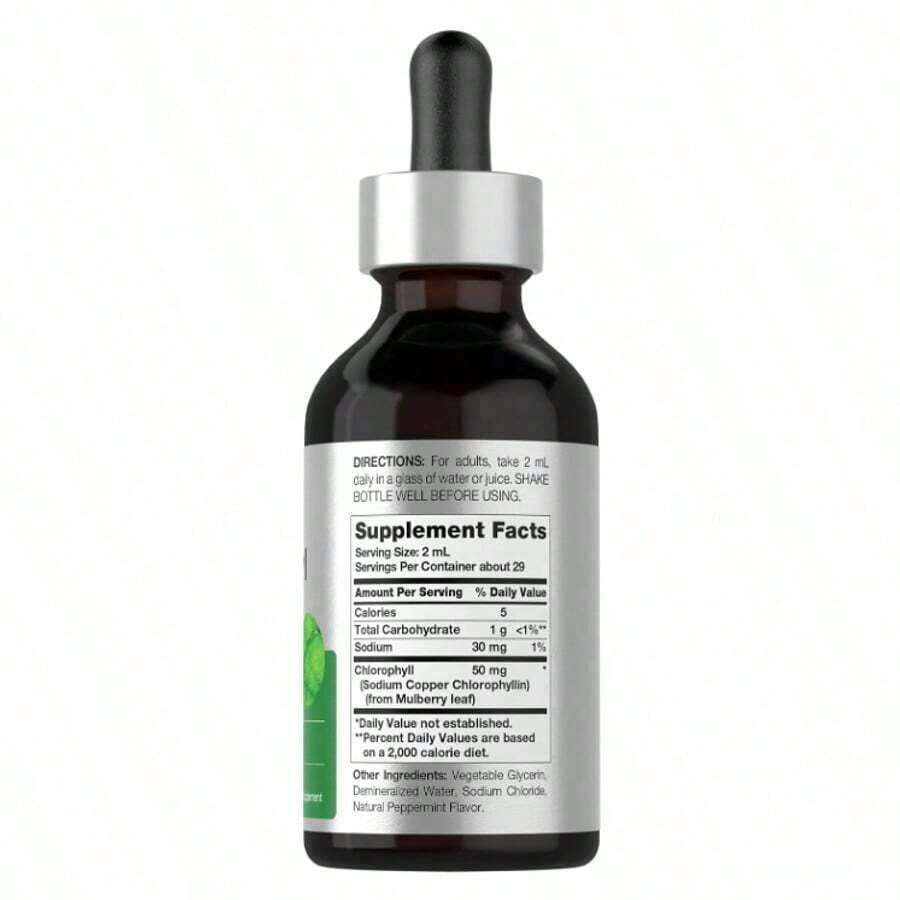 Liquid Chlorophyll Drops With Refreshing Mint |   Concentrated Plant Extract, 2 Oz Bottle - 3
