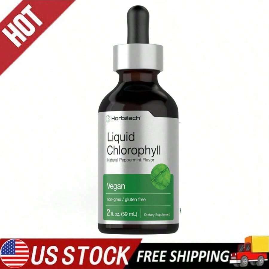 Liquid Chlorophyll Drops With Refreshing Mint |   Concentrated Plant Extract, 2 Oz Bottle - 2