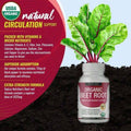 Organic Beet Root Tablets - Nitric Oxide Booster Beetroot Supplement 2040mg Healthcare & Dietary Natural[1PCS] - 1PCS