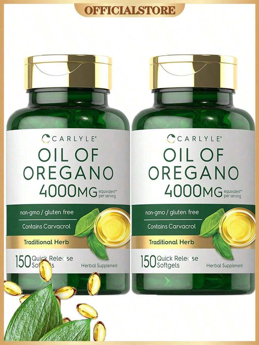 Carlyle Oregano Oil Softgels –Equivalent To4,000 Mg OfOregano Leafper Serving | Contains Naturally-Occurring Carvacrol | Mediterraneanand Wild Harvested | Quick ReleaseSoftgels | 150 Quick-Release Capsules - Default Color