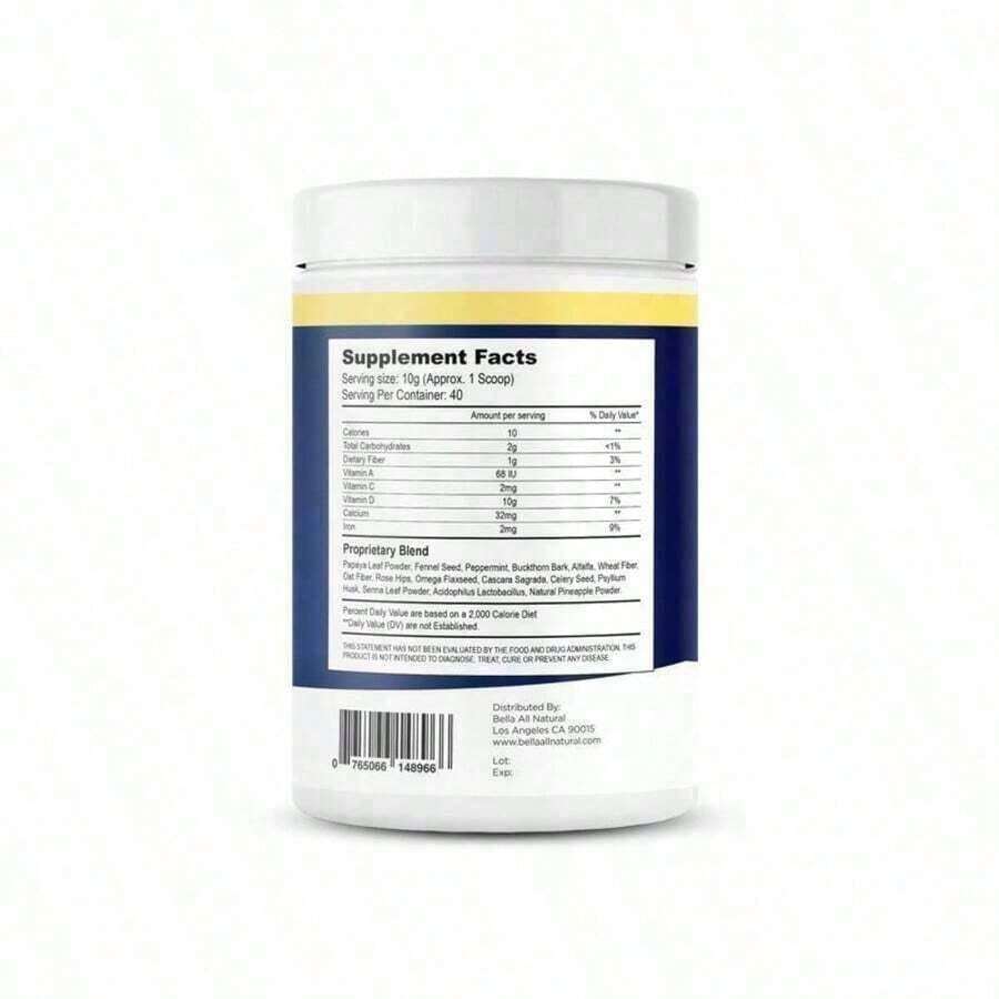 Bella Pineapple Colon Cleanse – High Fiber Detox Powder For Digestive Health & Gut Support|   400g|   40 Servings - 2 Pcs
