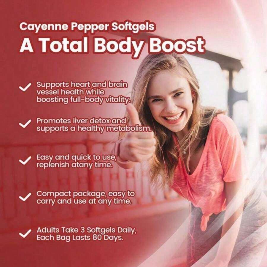 Holiday Haul Cayenne Pepper Softgels Supplement, Supports Leg Vein, Heart And Blood Vessel Health, With Vitamin E D3+K2 And Extracts Of Grape Seed, Hawthorn, Beetroot And Others (240 Softge /1 Bag) - Default Color