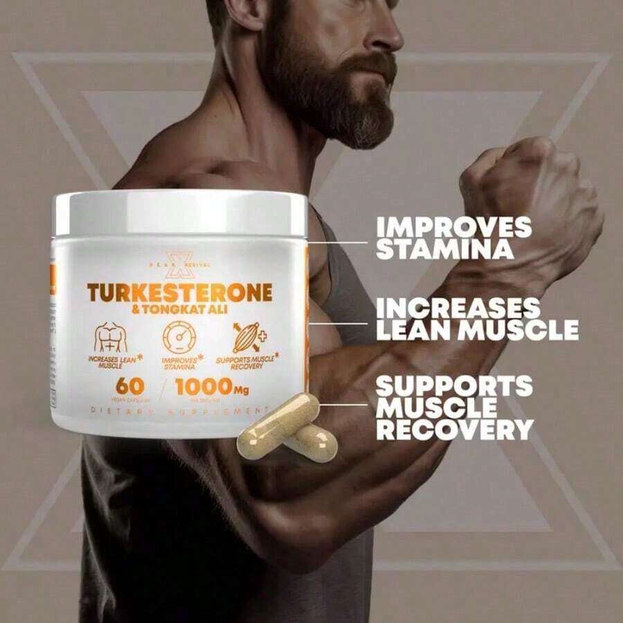 Muscle Stack By Peak Revival-X – 2000mg Formula – Turkesterone, Tongkat Ali & Fadogia – Testosterone Boost, Muscle Growth & Fast Recovery - 1set