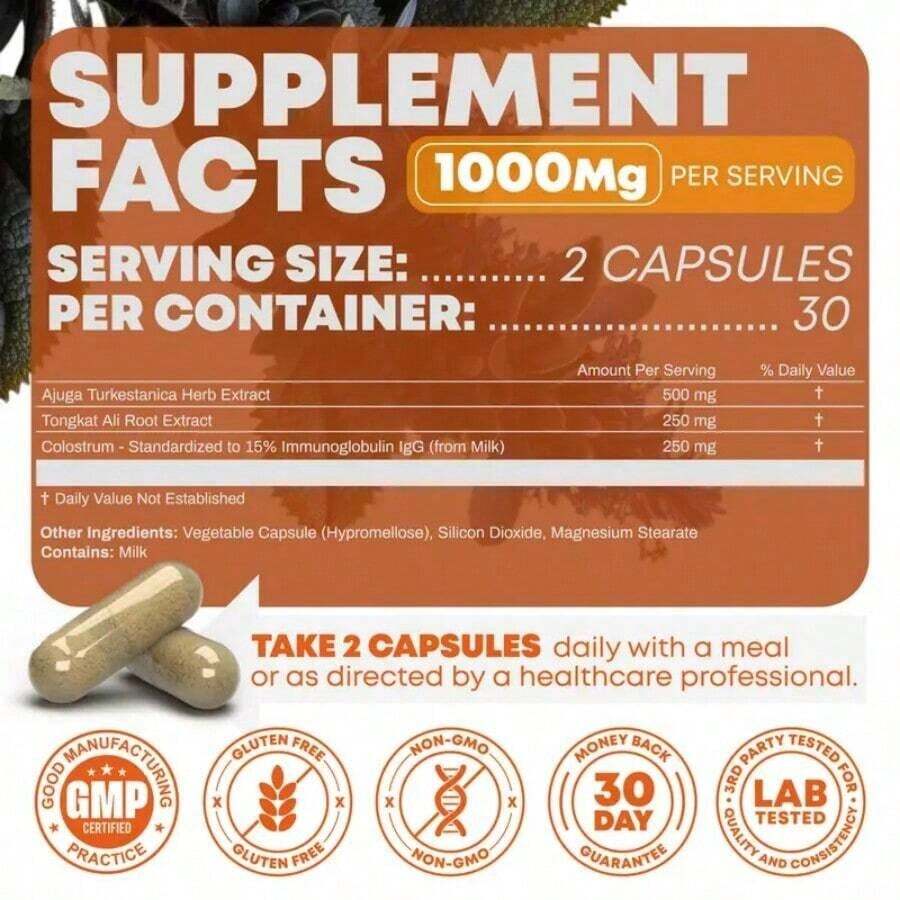 Muscle Stack By Peak Revival-X – 2000mg Formula – Turkesterone, Tongkat Ali & Fadogia – Testosterone Boost, Muscle Growth & Fast Recovery - Default Color