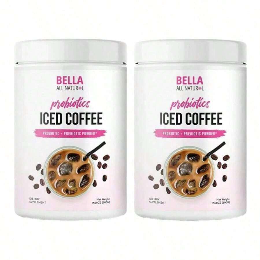 Bella All Nat-Ural Probiotics Iced Coffee (500g): Gut-Friendly Sips With Live Cultures - 2PCS