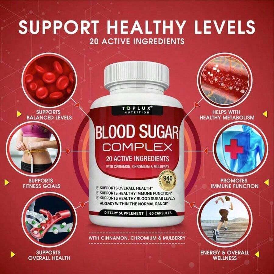 Blood Sugar Complex - Cinnamon, Bitter Melon & Mulberry - Immune Support - 60 Capsules 1 PCS - Default Color