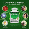 Moringa Capsules 1200mg - Pure Moringa Powder For Immune, Gut Health 90 Capsules - 2PCS