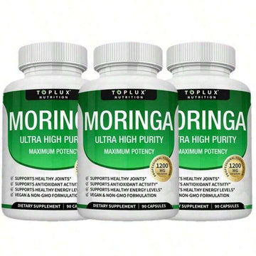Moringa Capsules 1200mg - Pure Moringa Powder For Immune, Gut Health 90 Capsules - Default Color