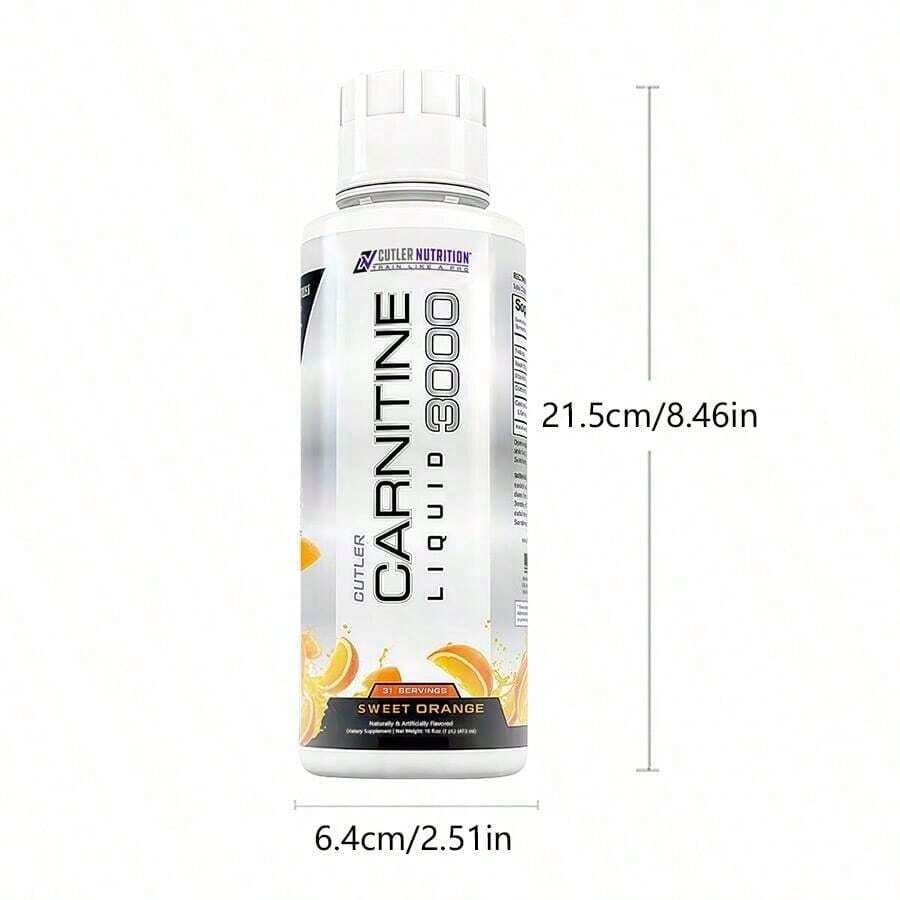Cutler Nutrition Liquid L-Carnitine Supplement With Acetyl L-Carnitine & L-Carnitine Tartrate Forms - Pre Workout Formula For Optimal Absorption, Energy & Muscle Support, Buzz'in Orange Flavor[Free Shipping ](2026 Latest Version) - 3PCS