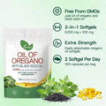 Vivonu Oil Of Oregano With Black Seed Oil Softgels| 6200mg Herbal Equivalent Per Serving| Ultra High Carvacrol & Thymoquinone| 300 Softgels| Gluten & Dairy Free - Default Color