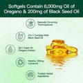 Vivonu Oil Of Oregano With Black Seed Oil Softgels| 6200mg Herbal Equivalent Per Serving| Ultra High Carvacrol & Thymoquinone| 300 Softgels| Gluten & Dairy Free - 2PC