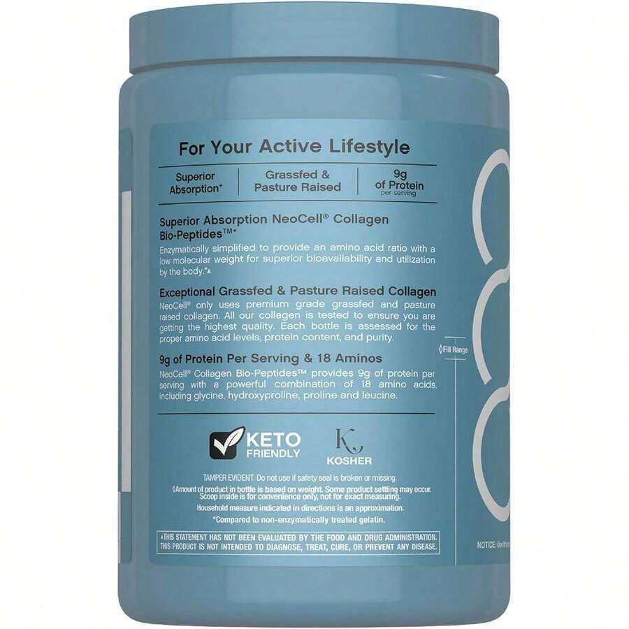 Collagen Peptides Powder, 10oz |   Formulated With 18 Essential Amino Acids For Hair, Skin & Nails |   Grass-Fed, Highly Absorbable Protein - 2