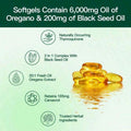 Oil Of Oregano Softgels With Black Seed Oil| Organic Formula With Carvacrol & Thymoquinone| Immune & Respiratory Support| Non-GMO|300 Capsules - 1PC