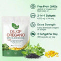 OIL OF OREGANO--WITH BLACK SEED OIL | 6,200mg Per Serving Herbal Equivalent** | Ultra High Carvacrol &Thymoquinone | 300 Softgels Dietary Supplement - Default Color