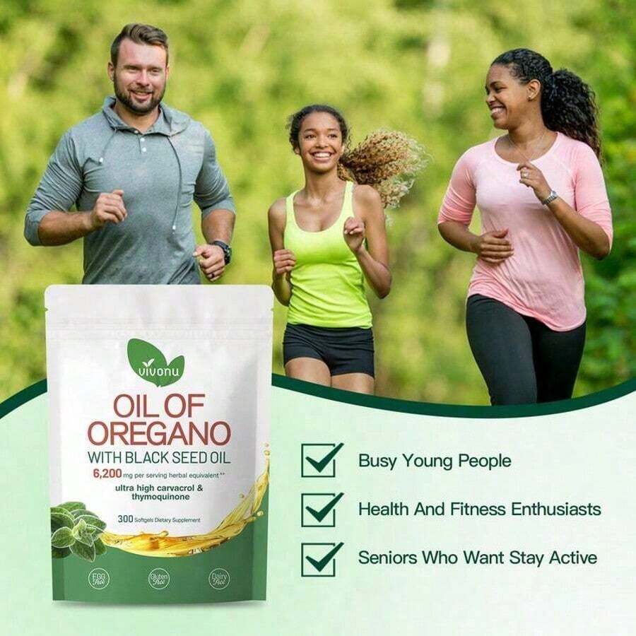 OIL OF OREGANO--WITH BLACK SEED OIL | 6,200mg Per Serving Herbal Equivalent** | Ultra High Carvacrol &Thymoquinone | 300 Softgels Dietary Supplement - Default Color
