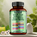 BUPORAI Soursop Shilajit Sea Moss Lion's Mane - Has Natural Antioxidant Properties To Boost Immunity And Support Cell Regeneration - 120pcs - Default Color