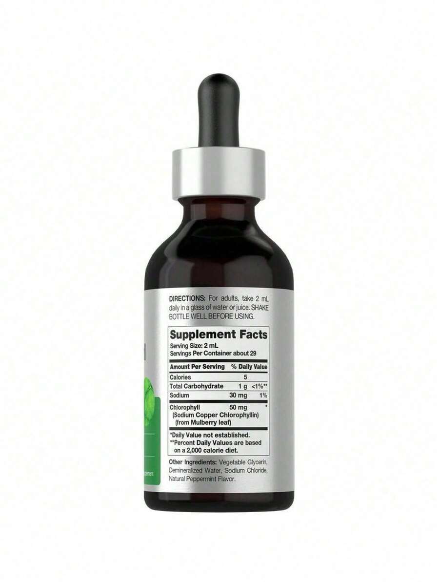 Horbäach Liquid Chlorophyll Drops|   2 Oz|   Vegan, Non-GMO, And Gluten Free Formula|   Natural Peppermint Flavor - 3
