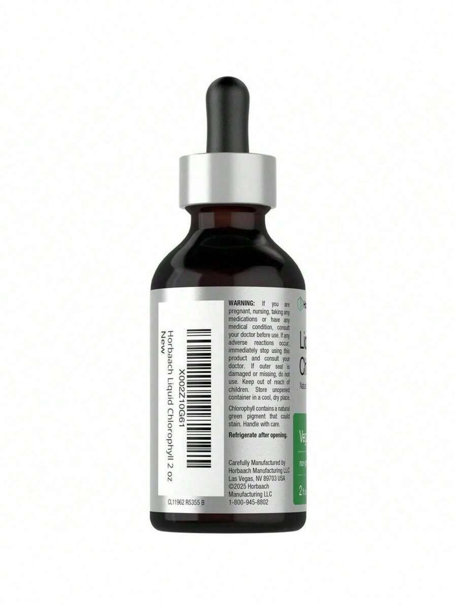 Horbäach Liquid Chlorophyll Drops|   2 Oz|   Vegan, Non-GMO, And Gluten Free Formula|   Natural Peppermint Flavor - 1