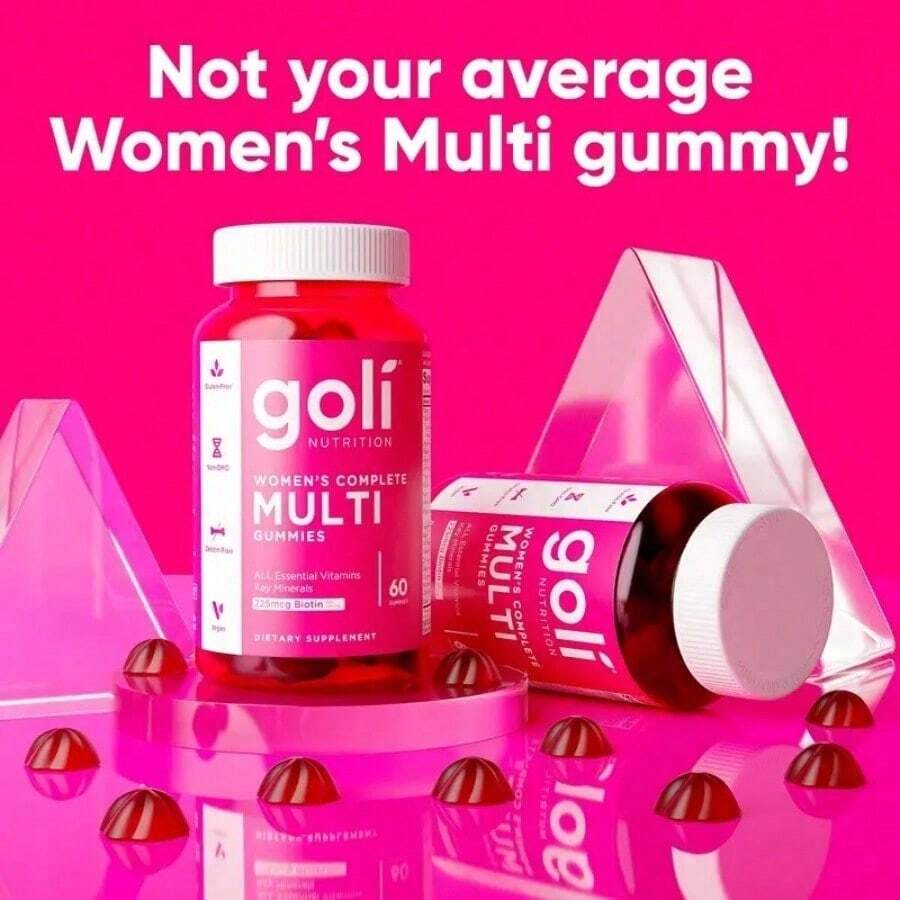Women's Complete Multi Gummies All 13 Essential Vitamins, All B Vitamins, Vitamin Zinc, Biotin And More. Healthy Hair, Skin & Nails, Eyes, Immune, Brain & Nervous System, Heart Health. Gluten-Free, Vegan, Non-GMO, And Gelatin-Free. - 2-pack
