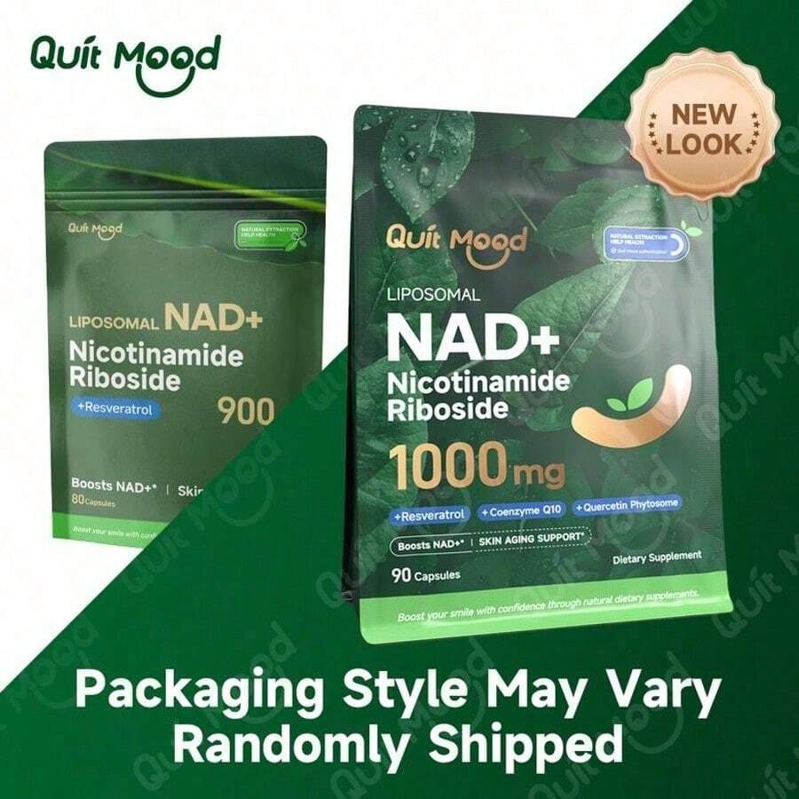 Quitmood NR1000Supplement -Liposomal Nicotinamide Riboside,Resveratrol,Quercetin By Quitmood- High PurityNAD Supplement For Skin Aging Support, Energyand Focus -80 Capsules Healthcare FitnessDietary Edible - Default Color