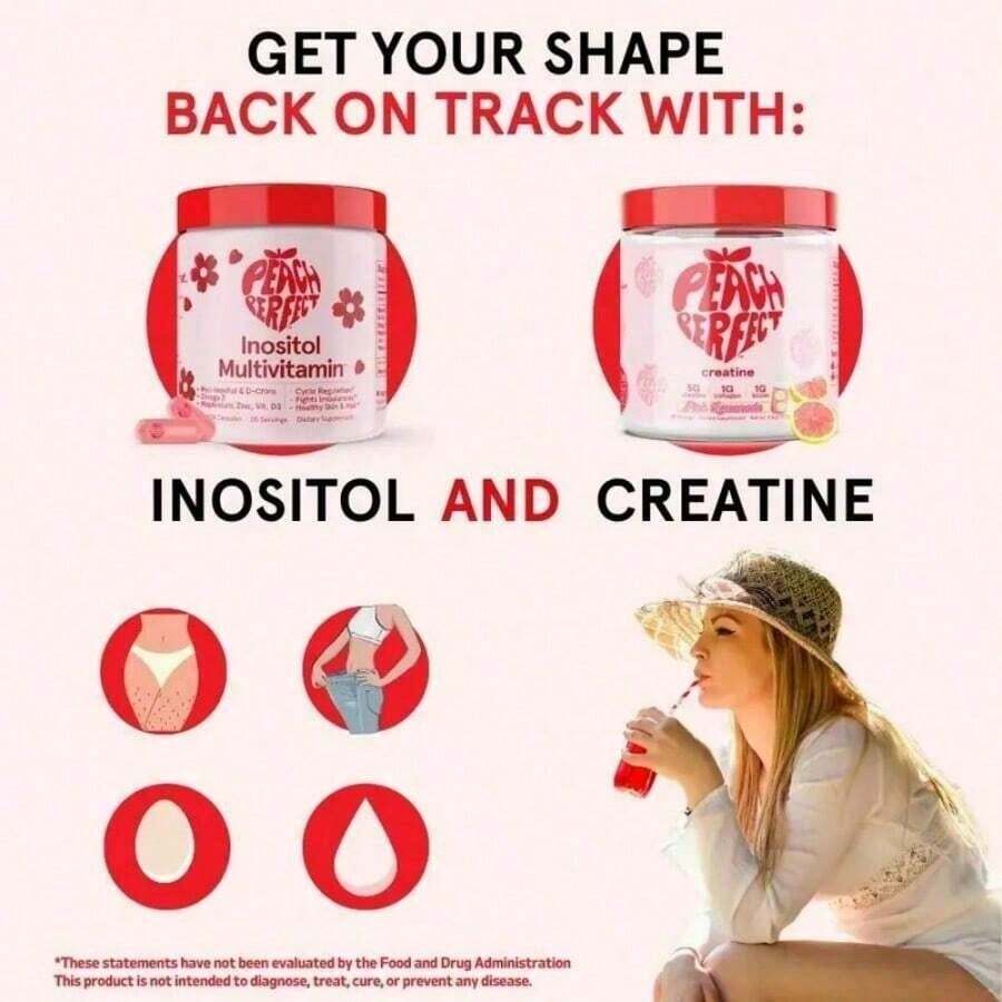 Inositol Powder Multivitamin, Pink Lemonade Flavor – 4g Myo & D-Chiro Inositol, DIM, Zinc, Magnesium Glycinate, Vitamin D3 – Supports Women's Health, Cycle, Energy[Free Shipping ] - 1 Item