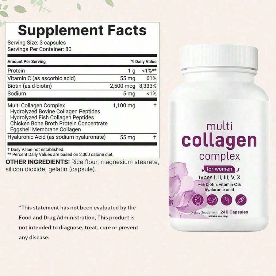 Multi Collagen Complex, 240 Capsules Holiday Essentials (1 Bottle),Holiday Essentials(1bot) - 3PCS