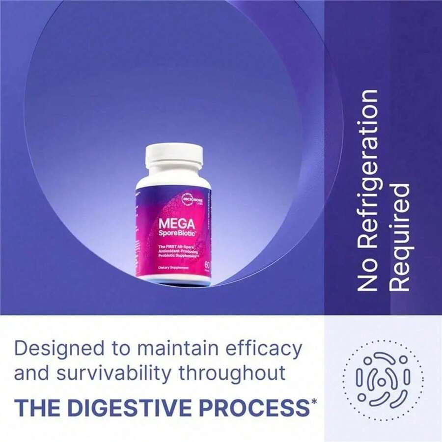 Microbiome Labs MegaSporeBiotic - Shelf Stable Spore Probiotics For Digestive Health - Travel-Friendly, 180 Capsules - 1