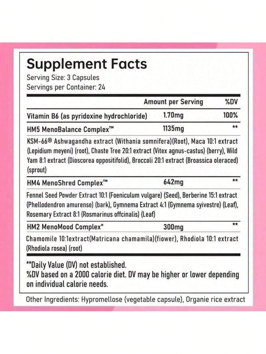 MEOED Hormone Harmony - Natural Blend For Mood & Comfort, Drug-Free Support For Menopause Symptoms, 72 Vegan Capsules Healthcare Fitness - Default Color