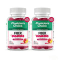 Fiber Gummies For Digestive Health & Regularity - Raspberry Lemon Flavor - No Sugar Added & Vegan - Daily Gummy For Adults - 2-pack