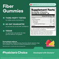 Fiber Gummies For Digestive Health & Regularity - Raspberry Lemon Flavor - No Sugar Added & Vegan - Daily Gummy For Adults - 2-pack