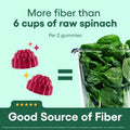 Fiber Gummies For Digestive Health & Regularity - Raspberry Lemon Flavor - No Sugar Added & Vegan - Daily Gummy For Adults - 2-pack