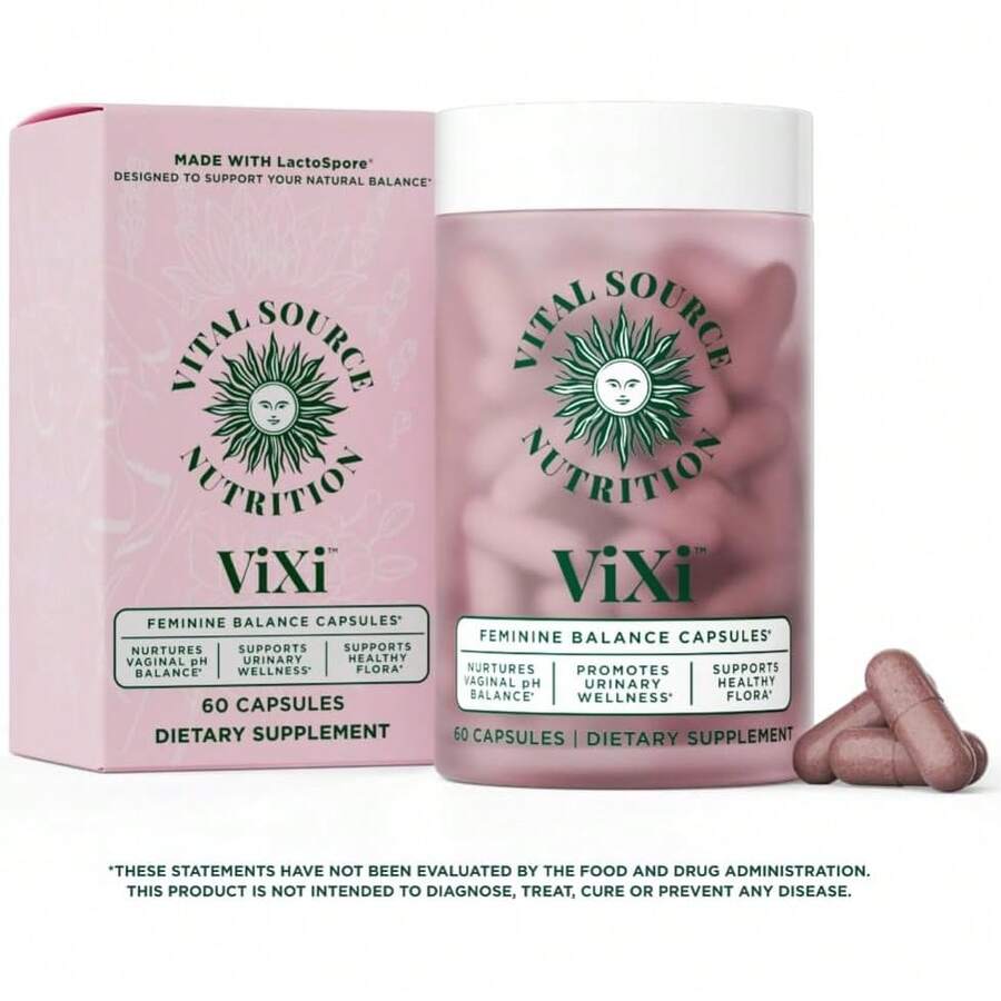 Vital Source Nutrition ViXi Healthy Female Physiological Function Support Supplement |     With LactoSpore ®   , Cranberry & Pineapple |     Vegan Non-GMO |     30 Servings |     Dietary Supplement - 1