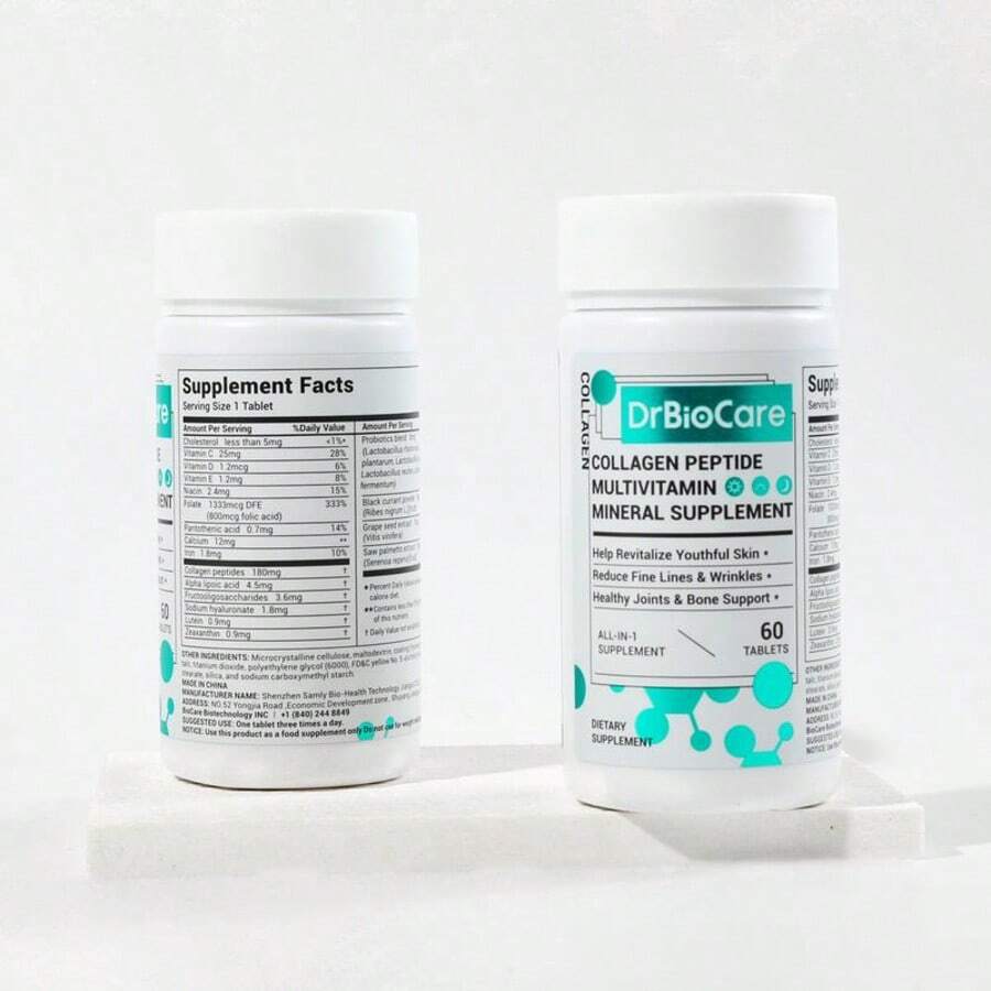 VPOAJ DrBioCare Collagen Peptide Multivitamin 60 Tablets - Skin, Joint & Bone All-In-One Support - 90g